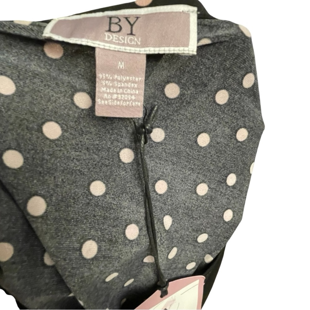 By Design Elegant Black and Pink Polka Dot Midi Dress - Picture 4 of 4